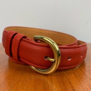 Coach women’s vintage 90’s red cowhide and brass adjustable belt size medium